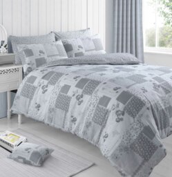 Velosso Maya Printed Cotton Blend Duvet Cover and Pillowcase Set Grey King