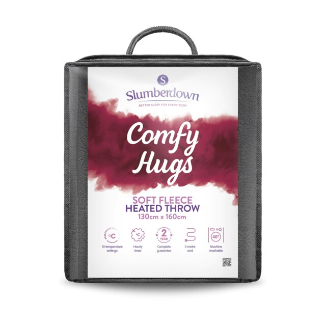 Slumberdown Comfy Hugs Heated Throw, Charcoal Grey