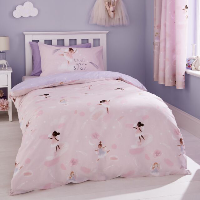 Dancing Fairies Reversible Duvet Cover Set Pink Toddler
