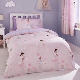 Dancing Fairies Reversible Duvet Cover Set Pink Toddler