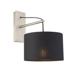 Ravenna Wall Lamp Matt Nickel Plate & Black Cotton Fabric