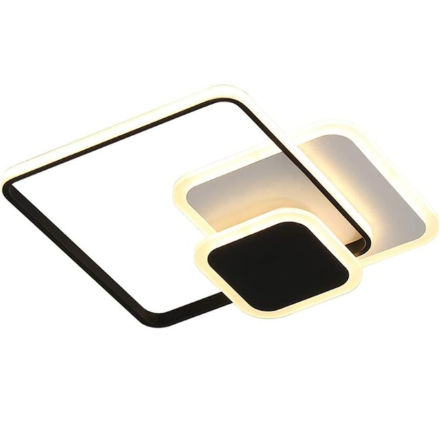 3 Squares Structure Ceiling Light Modern Black