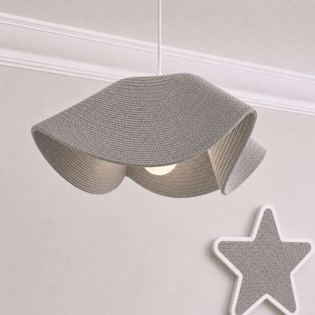 CGC Flora 78cm Grey Large Floppy Fabric Lampshade
