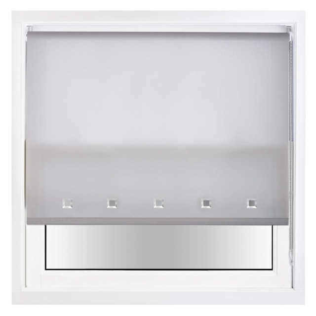 FURNISHED Daylight Roller Blinds with Square Eyelets & Metal Fittings for Homes and Offices Grey Grey (W) 150cm x (L) 165cm
