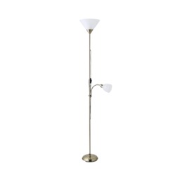 ValueLights Mozz Antique Brass Mother and Child Floor Lamp Bronze