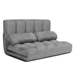 COSTWAY 3 IN 1 Folding Lazy Sofa Bed Floor Sleeper Grey Grey Chair