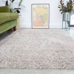 KUKOON Beige Soft Shaggy Rug Cream Fluffy Deep Pile Warm Bedroom Carpet Runner Mat 120cm x 170cm