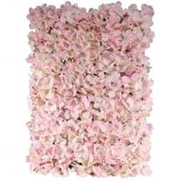 Pink Artificial Hydrangea Silk Flower Wall Panel 60cm x 40cm