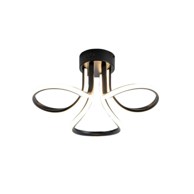 Pagazzi Yara 3 Light Black LED Semi Flush Ceiling Light