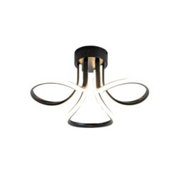 Pagazzi Yara 3 Light Black LED Semi Flush Ceiling Light