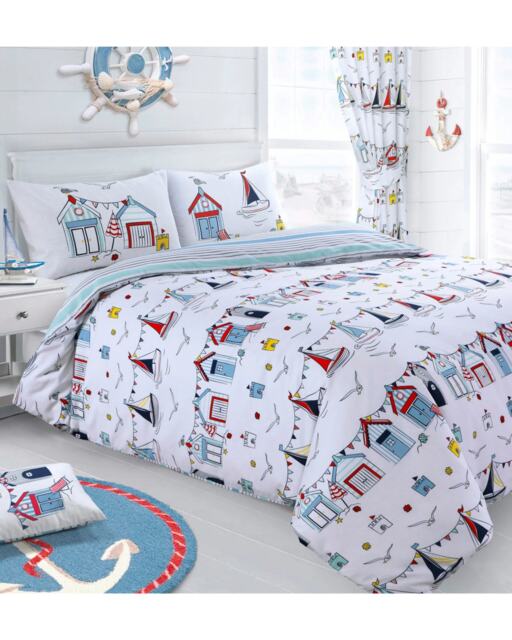 Velosso Nautical Printed Cotton Blend Duvet Cover and Pillowcase Set Blue Single
