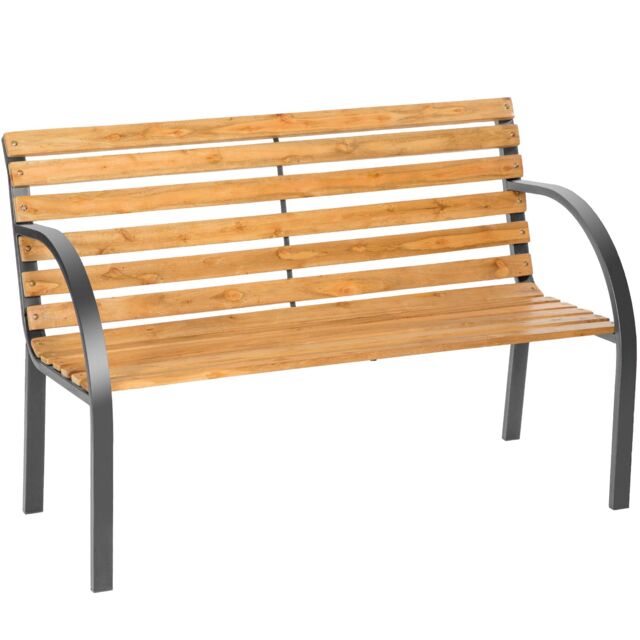 Garden Bench Michaela - 2-seater, weatherproof, 119.5 x 62 x 83 cm Brown brown 1