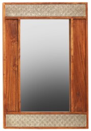 Boho Acacia Wood Wall Mirror Cream