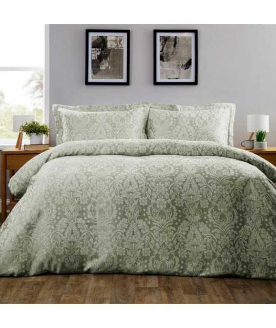 Dorchester Jacquard Duvet Set in Sage Green - Single