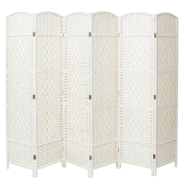 Living and Home Weave Fiber Folding Room Divider Privacy Screen