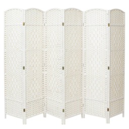 Living and Home Weave Fiber Folding Room Divider Privacy Screen