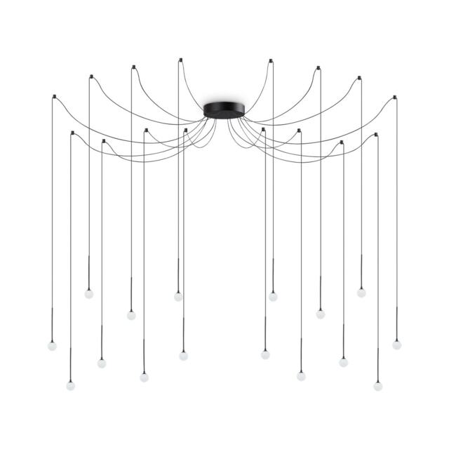 Lucciola 16 Light LED Cluster Pendant Ceiling Light Black, 3000K, Non-Dim