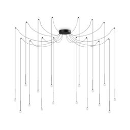 Lucciola 16 Light LED Cluster Pendant Ceiling Light Black, 3000K, Non-Dim