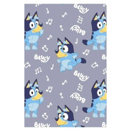 Bluey Childrens/Kids Fleece Music Notes Supersoft Blanket Grey Grey/Blue/White 100cm x 150cm 1
