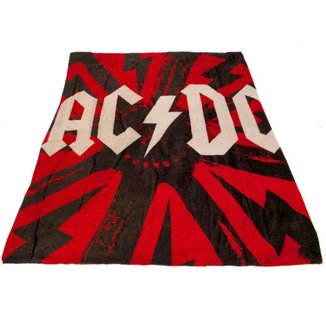 AC/DC Premium Coral Fleece Blanket - Red/Black/White - One Size
