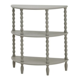 The Camden Collection Half Moon 3 Tier Table - Wood - L33 x W71 x H76 cm - Grey