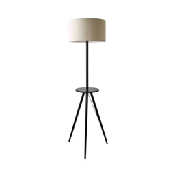 ValueLights Desmond Black Tripod Floor Lamp Linen Shade