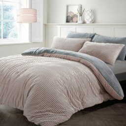Velosso Plush Corduroy Teddy Fluffy and Warm Fleece Duvet Cover Set Silver Silver Double