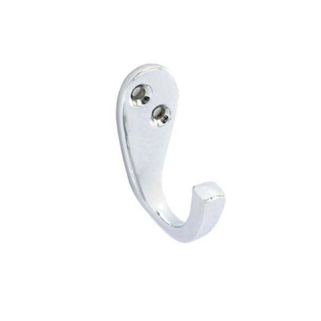 Securit Victorian Chrome Coat Hook (Pack of 2) Silver Silver 1