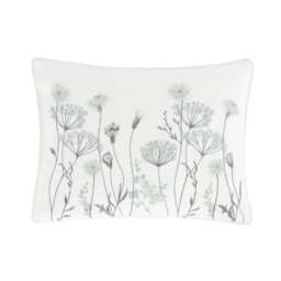 Catherine Lansfield Meadowsweet Floral Embroidered Cushion Green 30x40cm