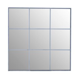Orsina Square Grid Wall Mirror, 95cm Decorative Panel With Silver Frame, Reflective Wall Art For Luxe Interiors