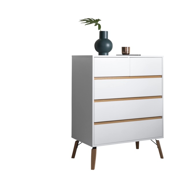 Otto Chest of Drawers 3+2 Drawer in White
