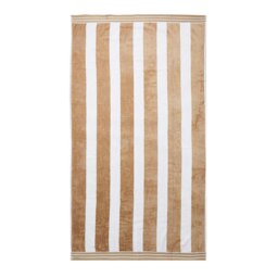 Cabana Stripe Large Beach Towel - 100% Cotton Brown Taupe One size