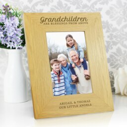 Personalised Grandchildren Are A Blessing 6x4 Oak Finish Photo Frame Brown One Size