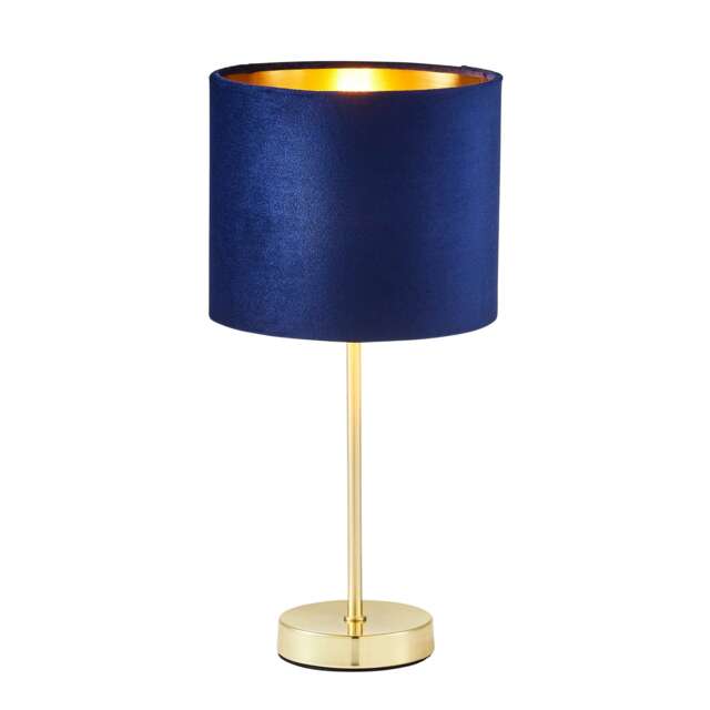 BHS Velvet Table Lamp, Navy