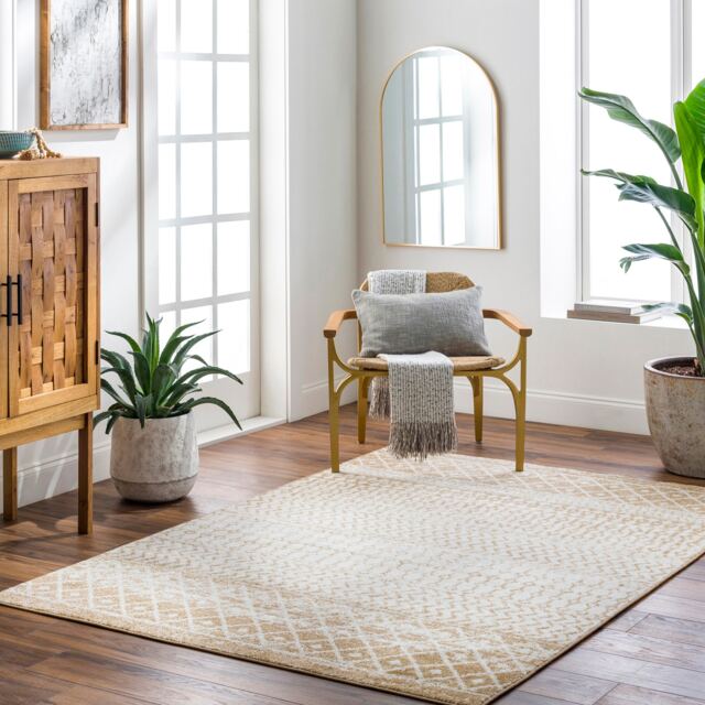 LIVABLISS Elaziz-Geometric Global Rug 120 x 170 cm Cream Taupe Brown