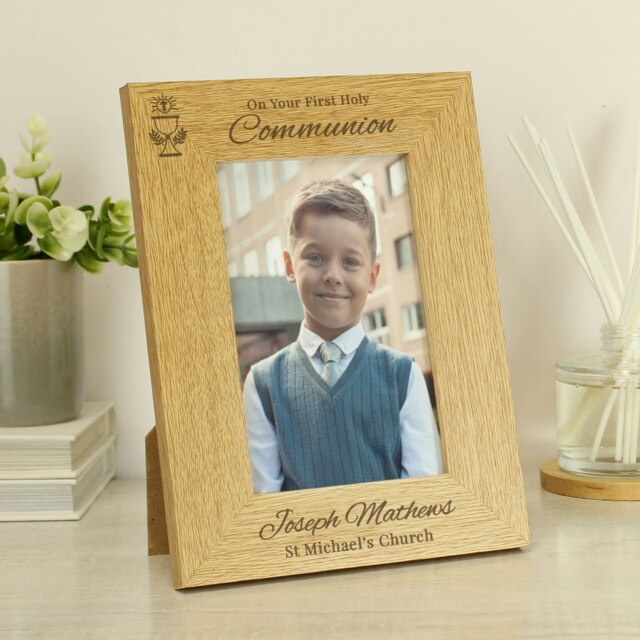 Personalised Holy Communion 6x4 Photo Frame Brown One Size