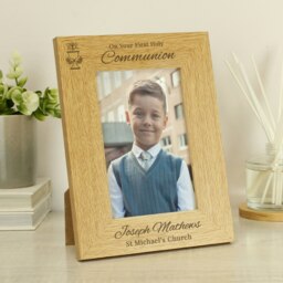 Personalised Holy Communion 6x4 Photo Frame Brown One Size