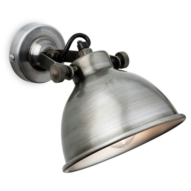 Mantis 1 Light Indoor Dome Wall Light Antique Silver, E14
