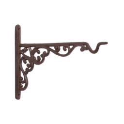 Homescapes Brown Cast Iron Large Hanging Basket Hook