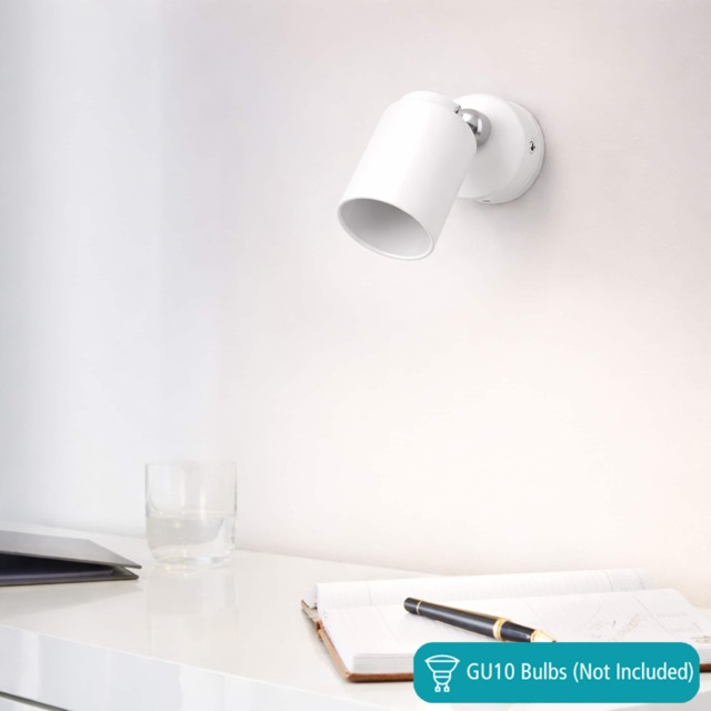 EGLO Basic Stecci-E White Plastic & Steel Single Wall Spotlight