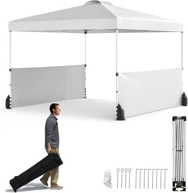 COSTWAY 3m x 3m Pop up Canopy Tent Garden Gazebo White