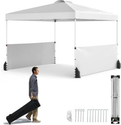 COSTWAY 3m x 3m Pop up Canopy Tent Garden Gazebo White