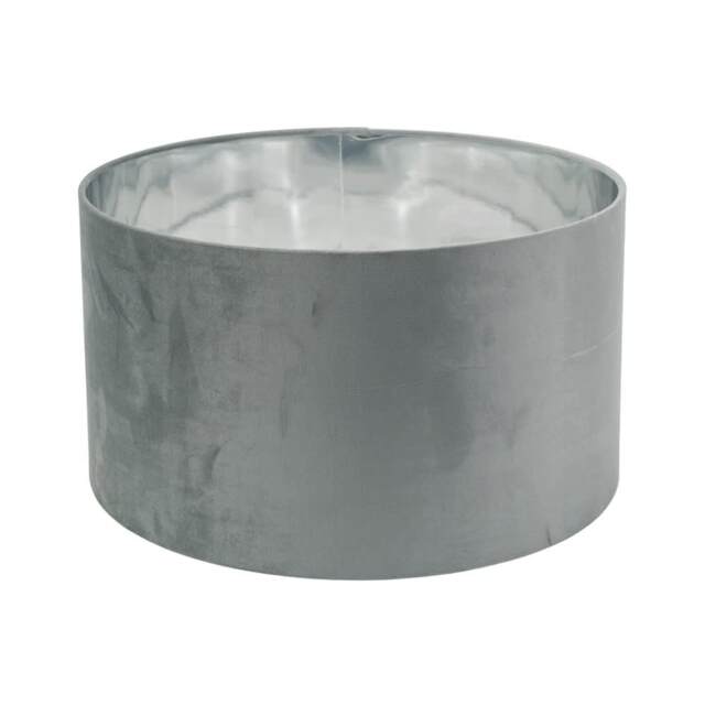 ValueLights Reni Large Grey Velvet Chrome Shade and Bulb