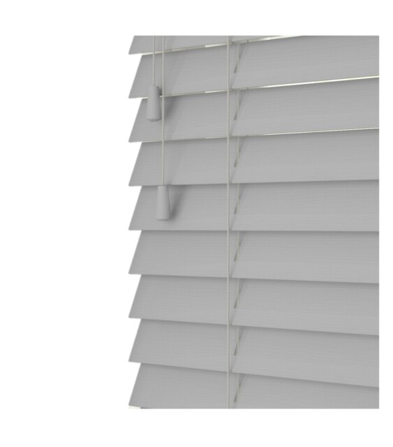 160cm Dove Grey Smooth Finish Faux Wood Venetian Blinds with Strings (120cm Drop) Grey Grey