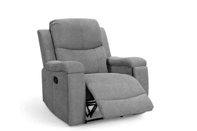 Chenille Fabric Dark Grey Manual Recliner Chair VISCONTI