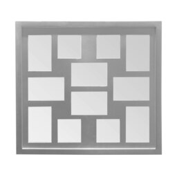 Elegant Silver Finished 12 Photo Frame,Hallway Display Piece For Decor,Ideal For Modern or Classic Interior Silver One Size