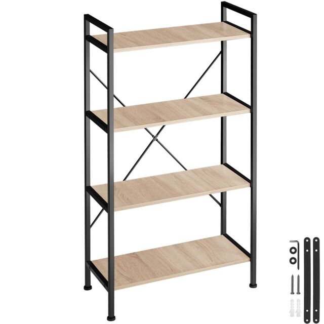 Bookcase Leeds 4 Shelves Brown industrial wood light, oak Sonoma 67,50 x 31,50 x 121,50 cm 1