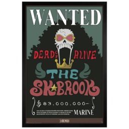 Black Wooden Framed One Piece Wanted Brook Maxi Poster Multi
