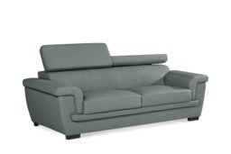 Genuine Leather Grey 3 Seater Sofa PORTLAND