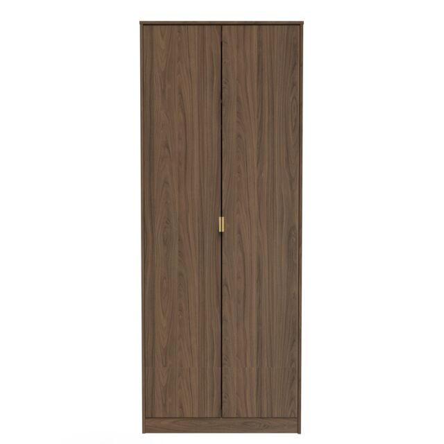 Honshu Tall Double Wardrobe in Carini Walnut (Ready Assembled) Brown Carini Walnut